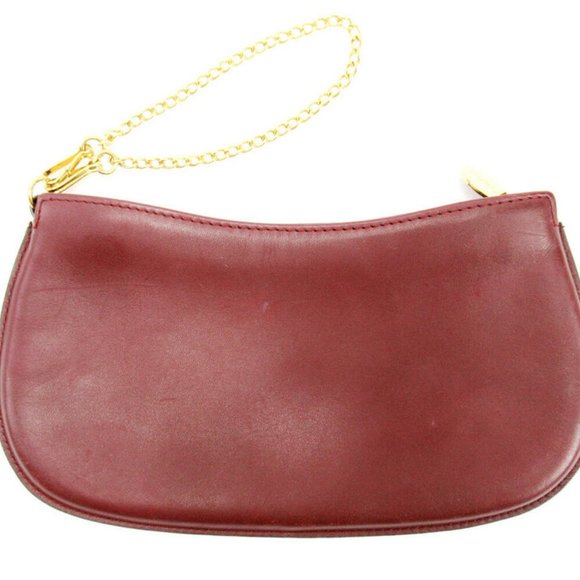 AUTH Cartier Clutch Pouch Must Line Bordeaux Leather - Picture 4 of 5